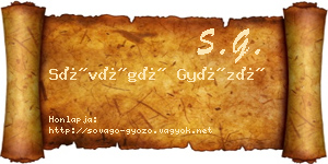 Sóvágó Győző névjegykártya
